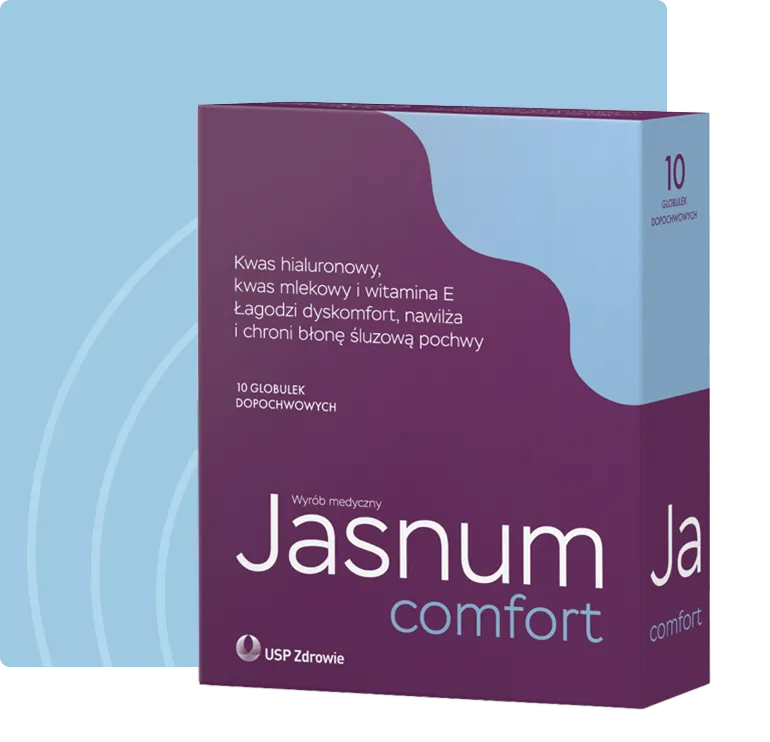 Opakowanie Jasnum Comfort z niebieskim tłem